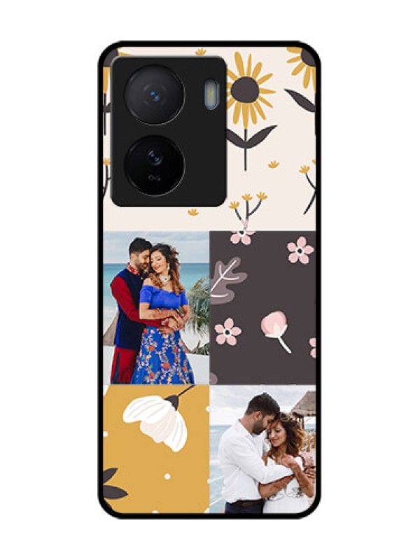 Custom iQOO Z7 5G Custom Metal Phone Case - 3 Images With Floral Design