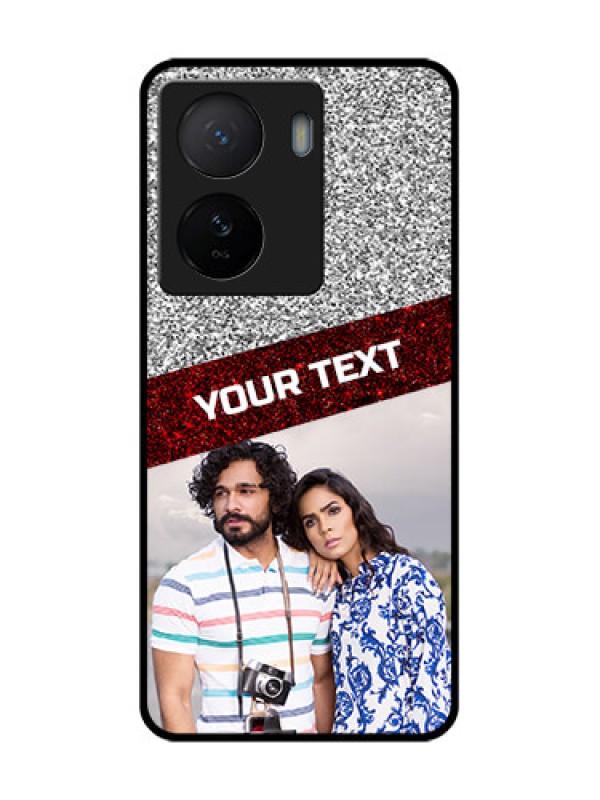 Custom iQOO Z7 5G Custom Metal Phone Case - Image Holder With Glitter Strip Design