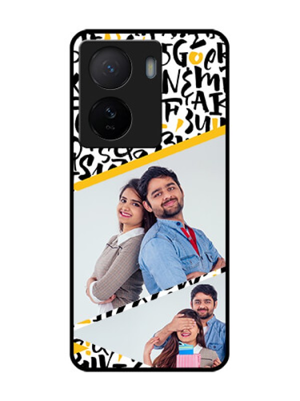 Custom iQOO Z7 5G Custom Metal Phone Case - Letters Pattern Design