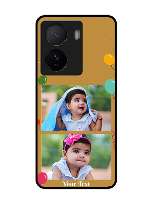 Custom iQOO Z7 5G Custom Metal Phone Case - Image Holder With Birthday Celebrations Design