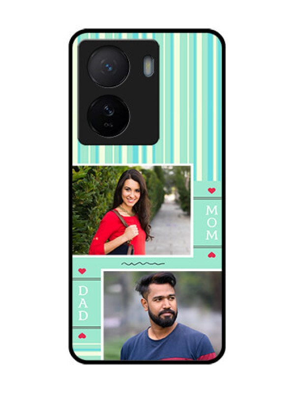 Custom iQOO Z7 5G Custom Metal Phone Case - Mom and Dad Pic Design