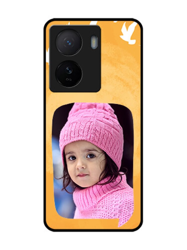 Custom iQOO Z7 5G Custom Metal Phone Case - Water Color Design With Bird Icons