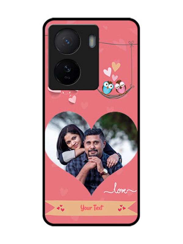 Custom iQOO Z7 5G Custom Metal Phone Case - Peach Color Love Design