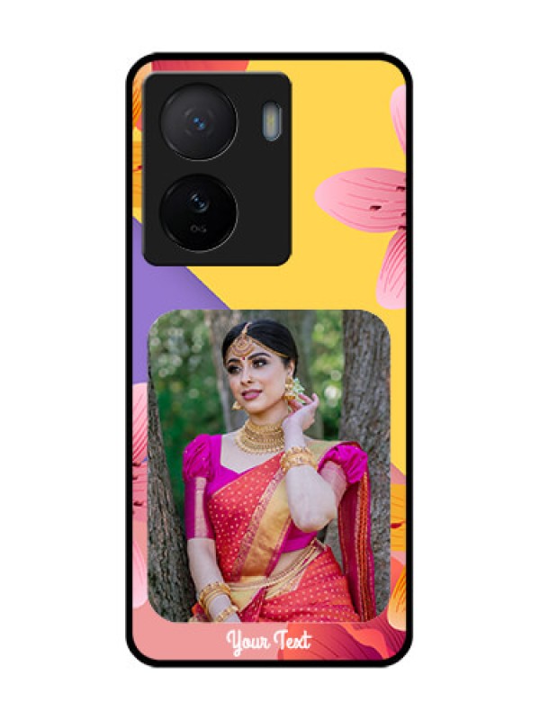 Custom iQOO Z7 5G Custom Metal Phone Case - 3 Image With Vintage Floral Design