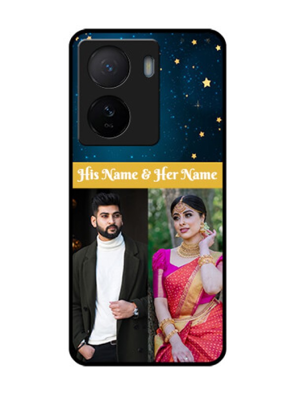 Custom iQOO Z7 5G Custom Metal Phone Case - Galaxy Stars Backdrop Design