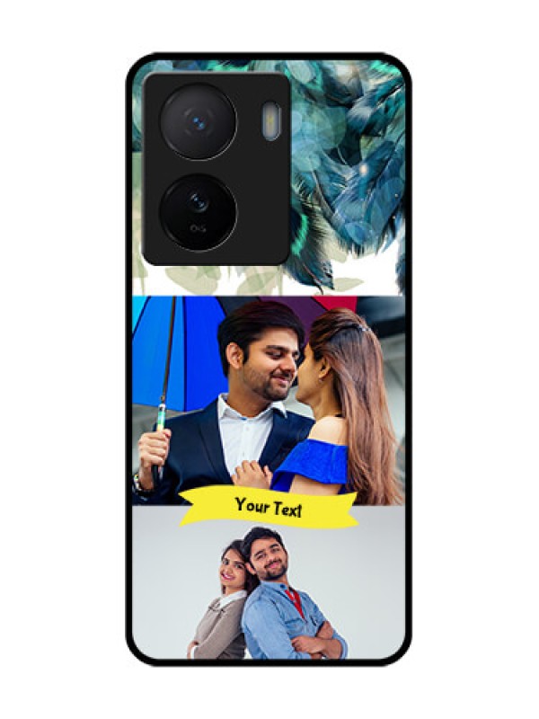 Custom iQOO Z7 5G Custom Metal Phone Case - Image With Boho Peacock Feather Design