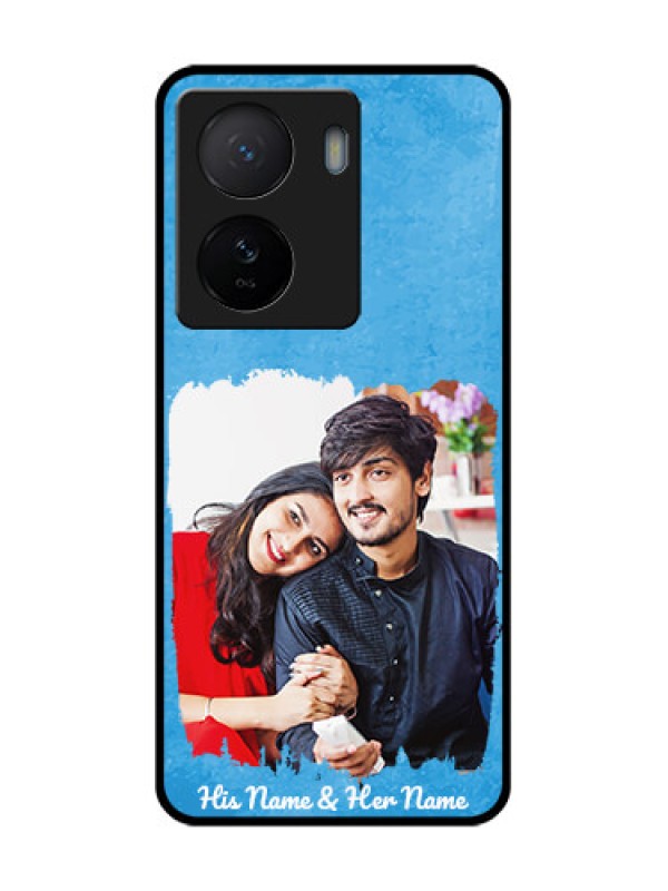 Custom iQOO Z7 5G Custom Metal Phone Case - Blue Color Vintage Design