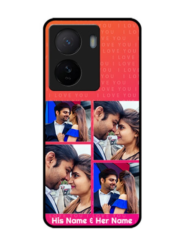 Custom iQOO Z7 5G Custom Metal Phone Case - I Love You Pink Design