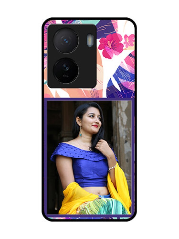 Custom iQOO Z7 5G Custom Metal Phone Case - Abstract Floral Design