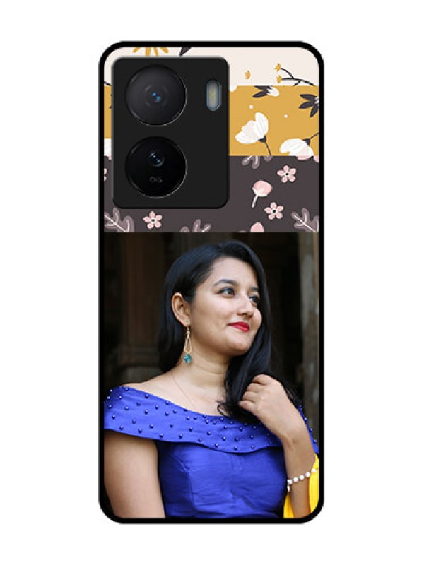 Custom iQOO Z7 5G Custom Metal Phone Case - Stylish Floral Design