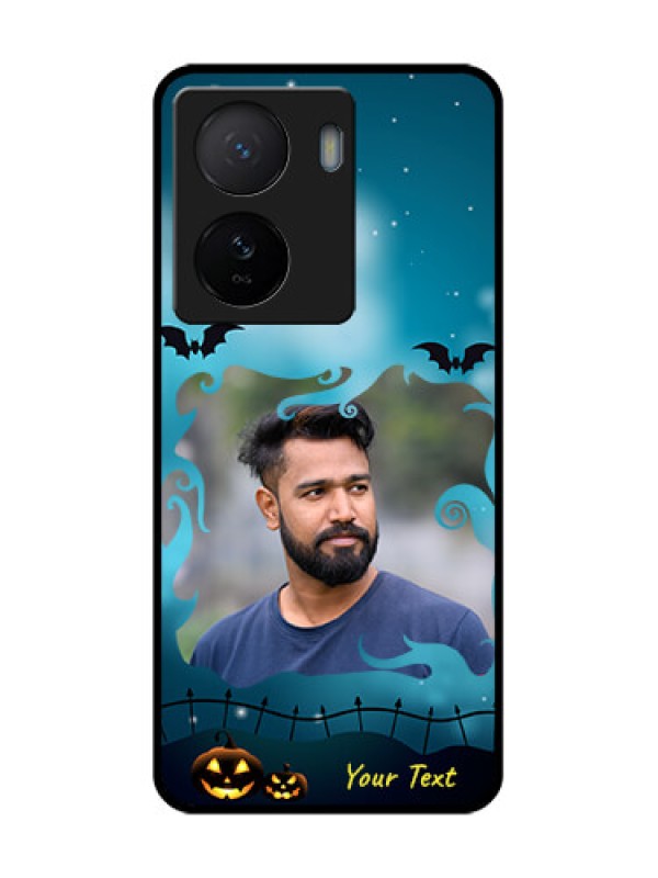 Custom iQOO Z7 5G Custom Metal Phone Case - Halloween Frame Design