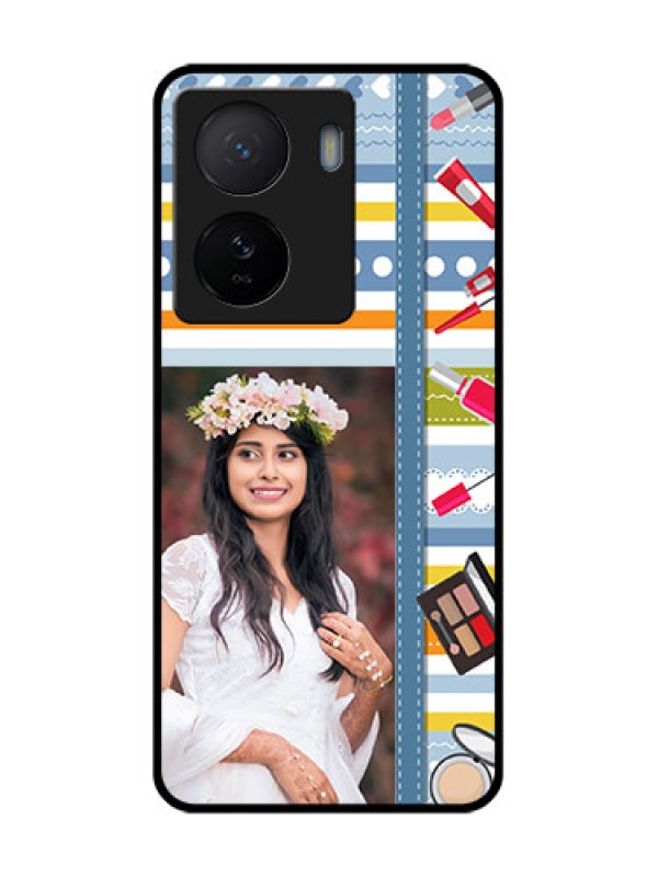 Custom iQOO Z7 5G Custom Metal Phone Case - Makeup Icons Design