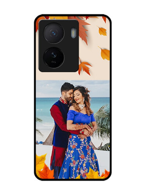 Custom iQOO Z7 5G Custom Metal Phone Case - Autumn Maple Leaves Design