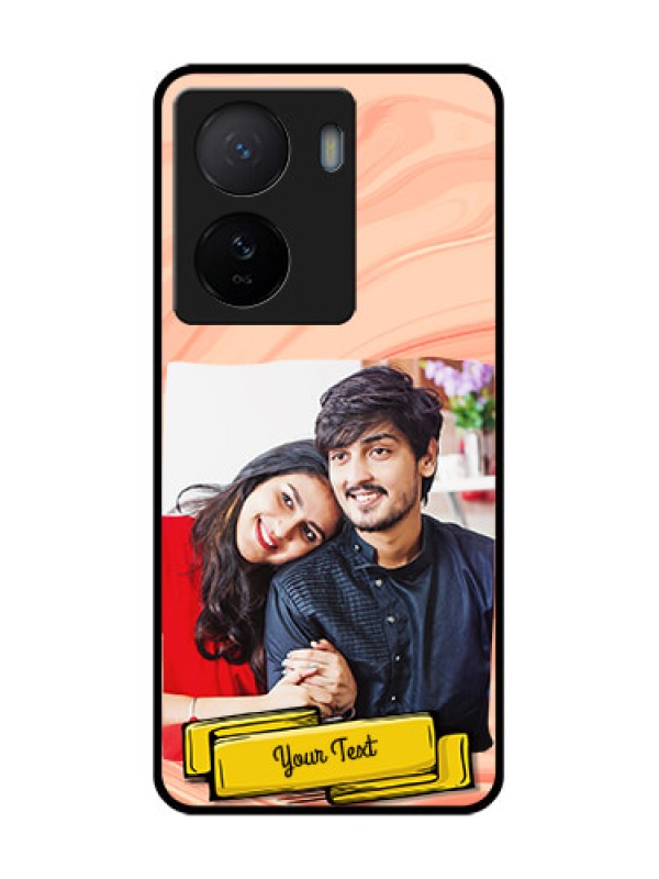 Custom iQOO Z7 5G Custom Metal Phone Case - Marble Texture Design