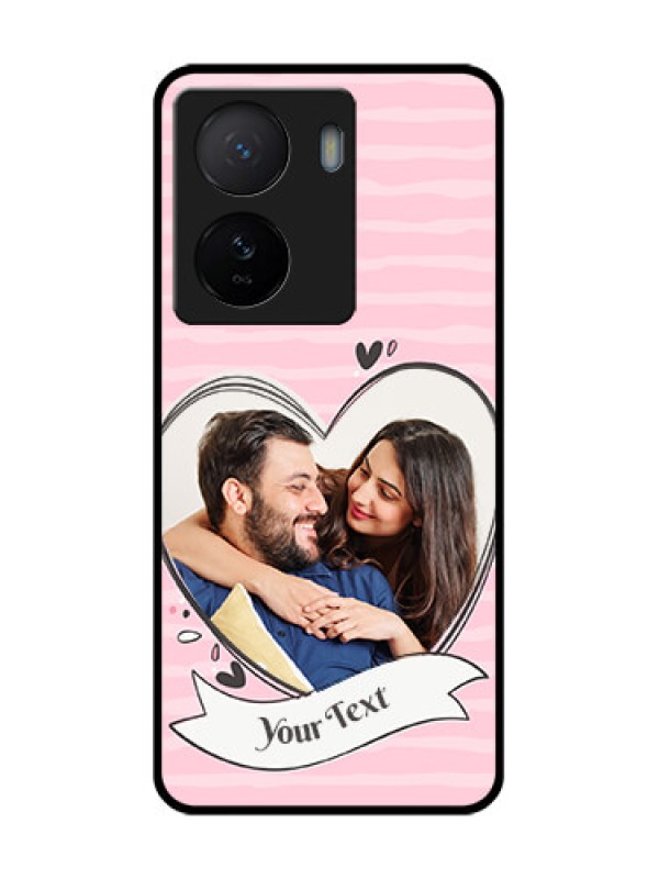 Custom iQOO Z7 5G Custom Metal Phone Case - Vintage Heart Design