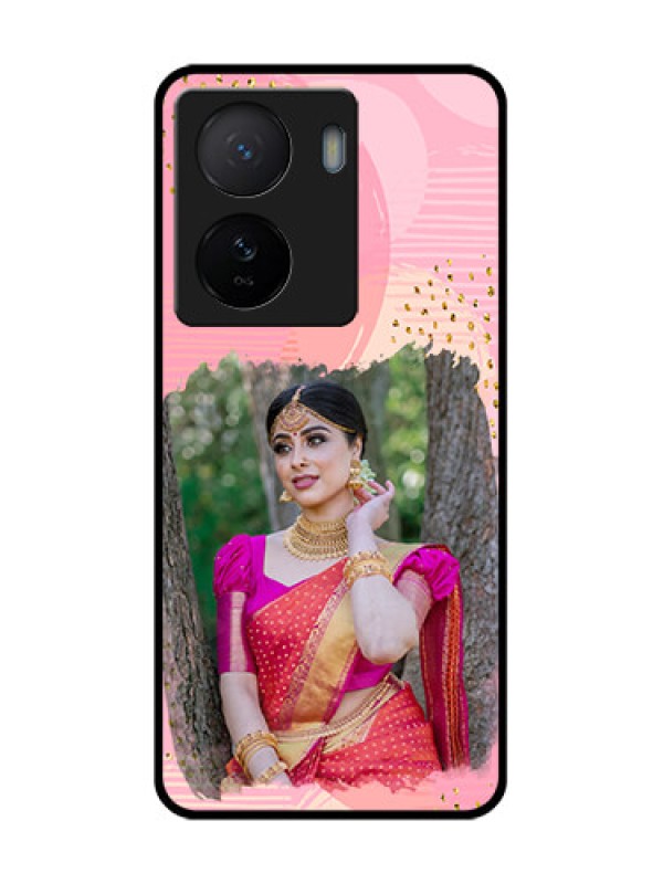 Custom iQOO Z7 5G Custom Metal Phone Case - Gold Glitter Splash Design