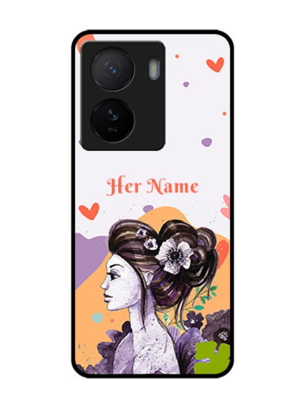 Custom iQOO Z7 5G Custom Metal Phone Case - Woman And Nature Design