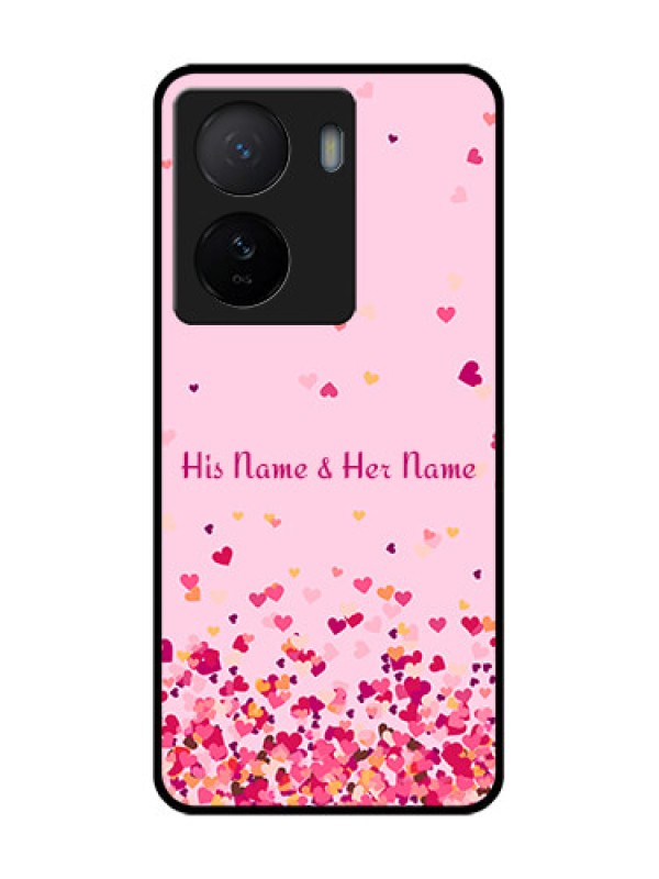Custom iQOO Z7 5G Custom Metal Phone Case - Floating Hearts Design