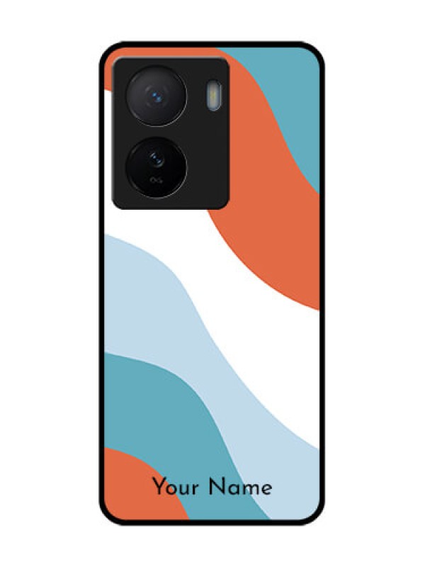 Custom iQOO Z7 5G Custom Metal Phone Case - Coloured Waves Design