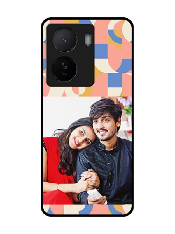 Custom iQOO Z7 5G Custom Metal Phone Case - Semi - Circle Maze Pattern Design