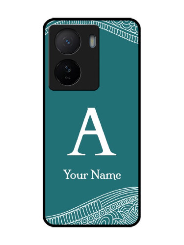 Custom iQOO Z7 5G Custom Metal Phone Case - Line Art Pattern With Custom Name Design