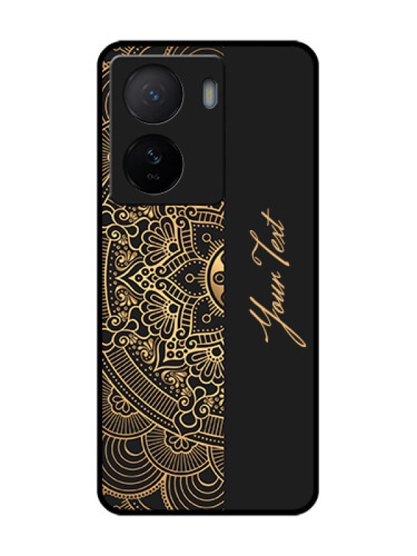 Custom iQOO Z7 5G Custom Metal Phone Case - Mandala Art With Custom Text Design