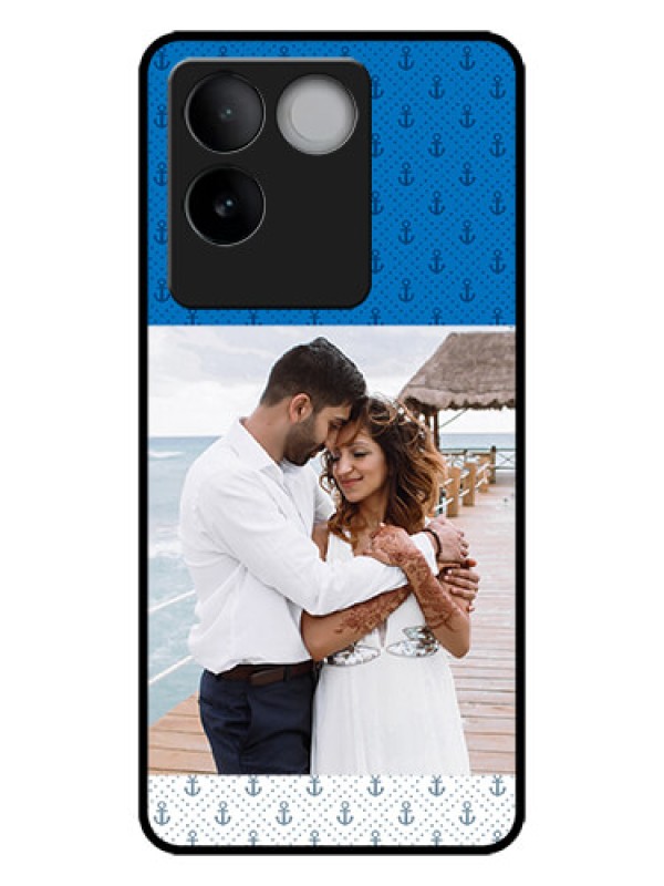 Custom iQOO Z7 Pro 5G Custom Metal Phone CaseBlue Anchors Design