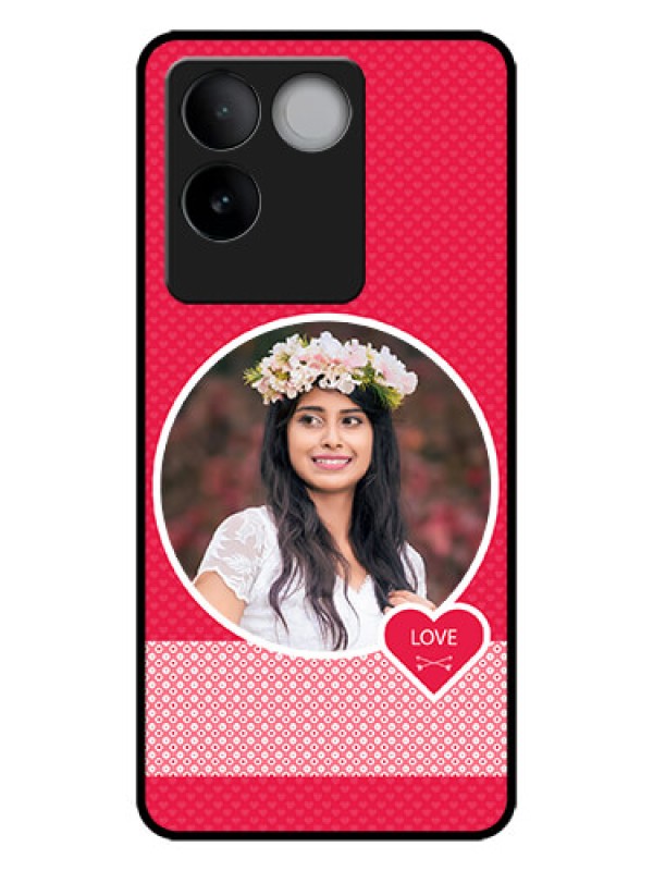 Custom iQOO Z7 Pro 5G Custom Metal Phone CasePink Color Pattern Design