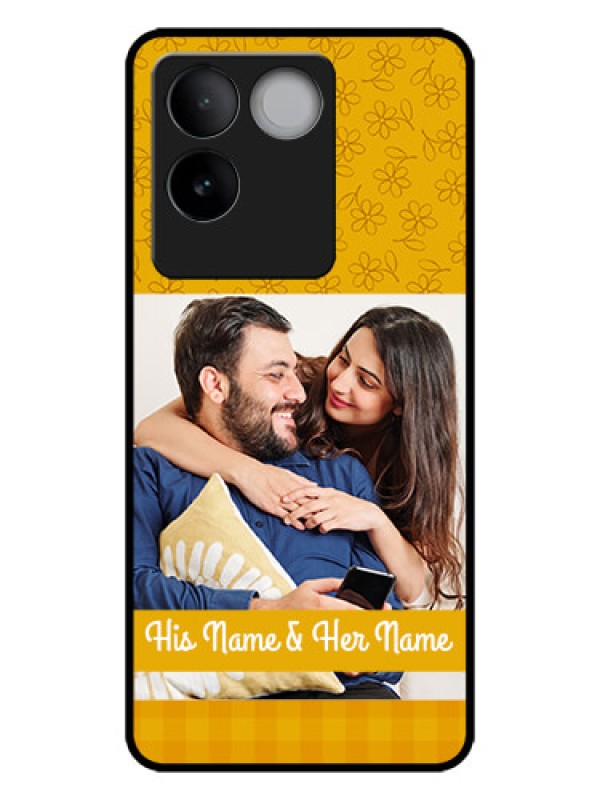 Custom iQOO Z7 Pro 5G Custom Metal Phone CaseYellow Floral Design