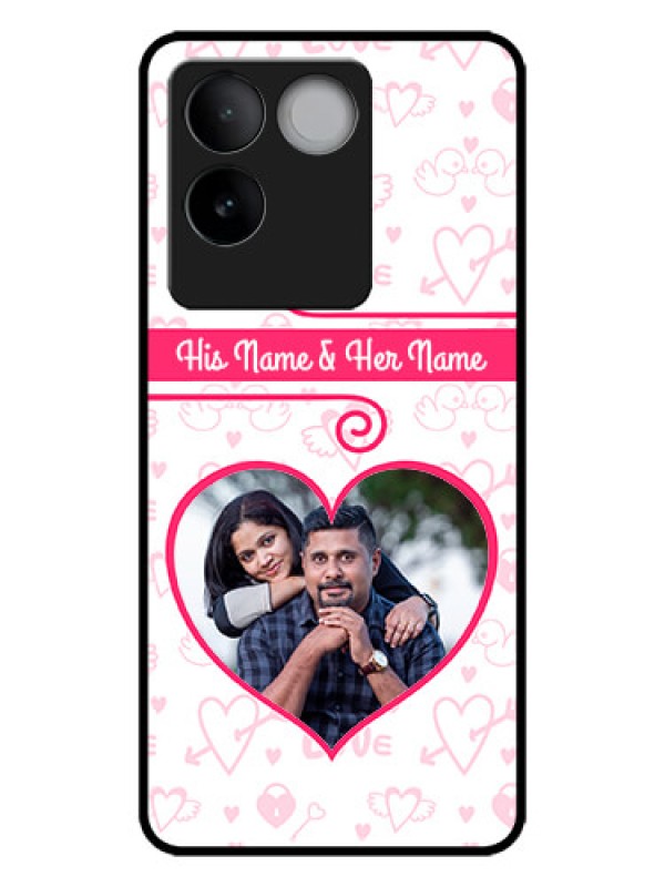 Custom iQOO Z7 Pro 5G Custom Metal Phone CaseHeart Shape Love Design