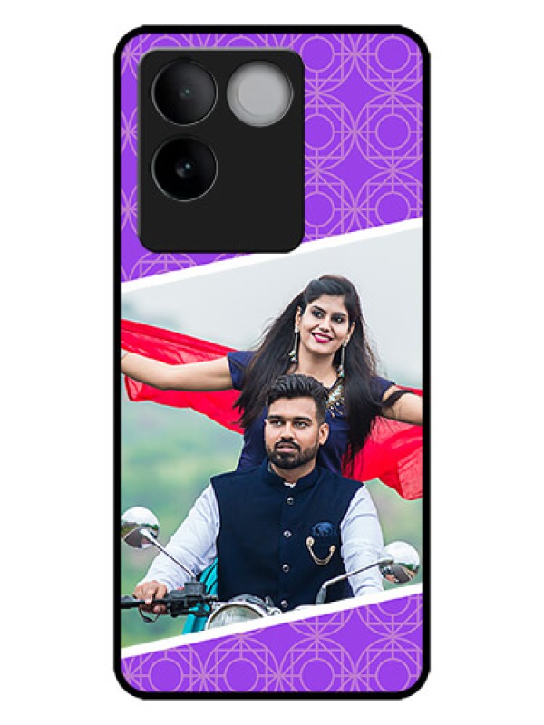 Custom iQOO Z7 Pro 5G Custom Metal Phone CaseViolet Color Pattern Design