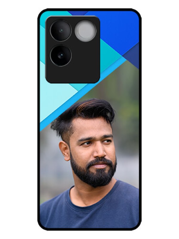 Custom iQOO Z7 Pro 5G Custom Metal Phone CaseBlue Pattern Design