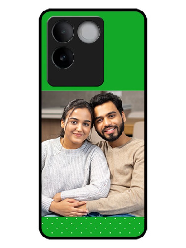 Custom iQOO Z7 Pro 5G Custom Metal Phone CaseGreen Pattern Design