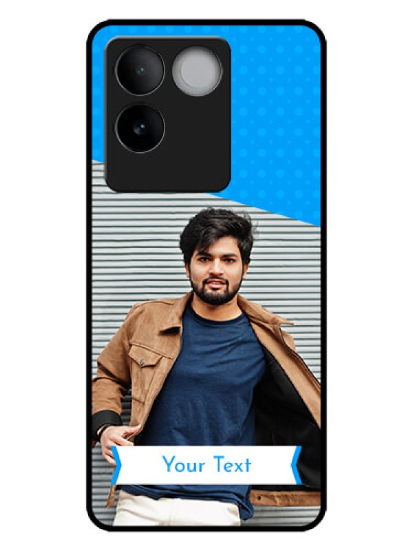 Custom iQOO Z7 Pro 5G Custom Metal Phone CaseSimple Blue Color Design