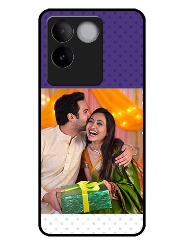 Custom iQOO Z7 Pro 5G Custom Metal Phone CaseViolet Colored Pattern Design