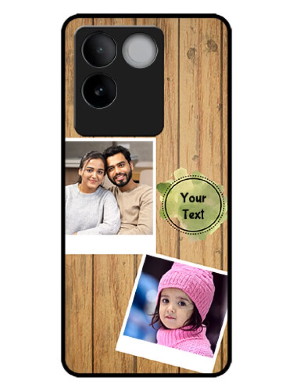 Custom iQOO Z7 Pro 5G Custom Metal Phone CaseWooden Texture Design