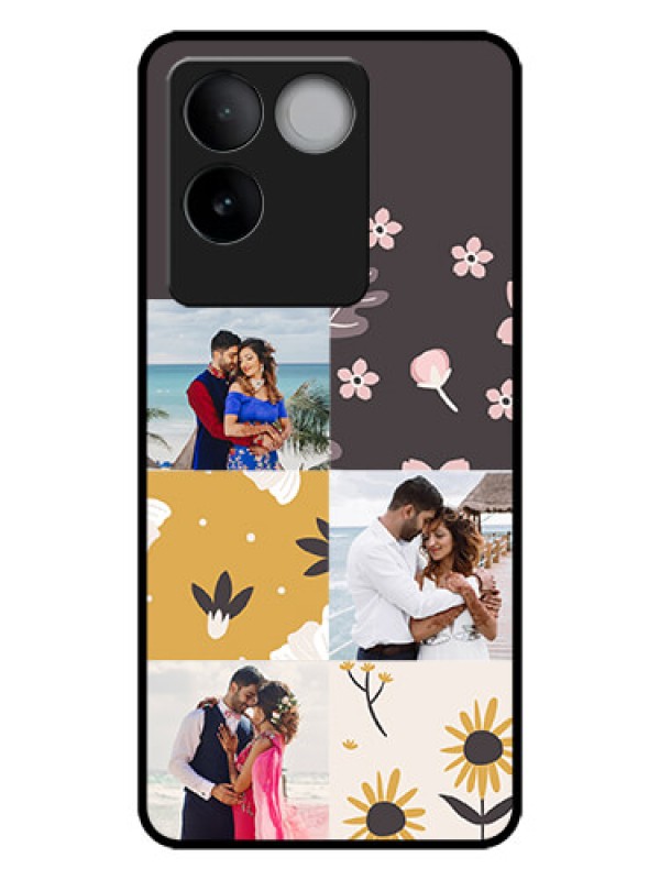 Custom iQOO Z7 Pro 5G Custom Metal Phone Case3 Images With Floral Design