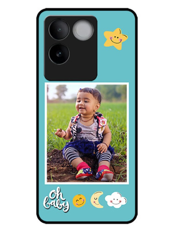 Custom iQOO Z7 Pro 5G Custom Metal Phone CaseSmiley Kids Stars Design