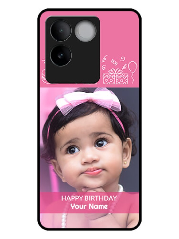 Custom iQOO Z7 Pro 5G Custom Metal Phone CaseWith Birthday Line Art Design