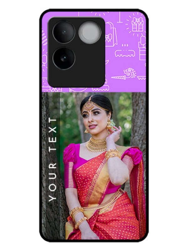 Custom iQOO Z7 Pro 5G Custom Metal Phone CaseBirthday Icons Design