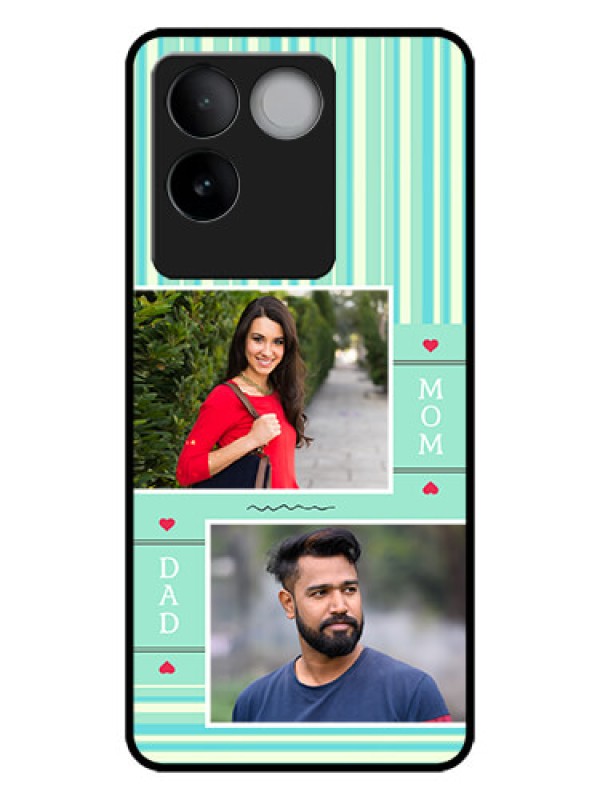 Custom iQOO Z7 Pro 5G Custom Metal Phone CaseMom and Dad Pic Design