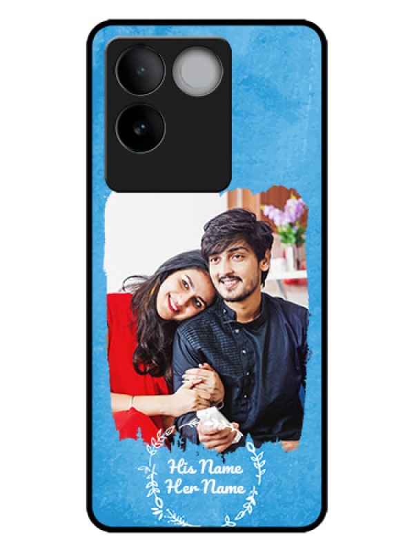 Custom iQOO Z7 Pro 5G Custom Metal Phone CaseBlue Color Vintage Design