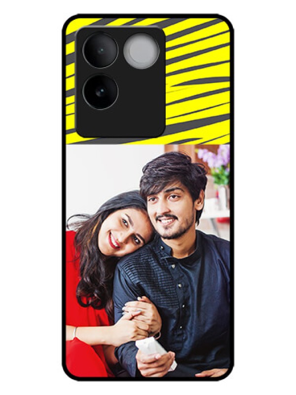 Custom iQOO Z7 Pro 5G Custom Metal Phone CaseYellow Abstract Design