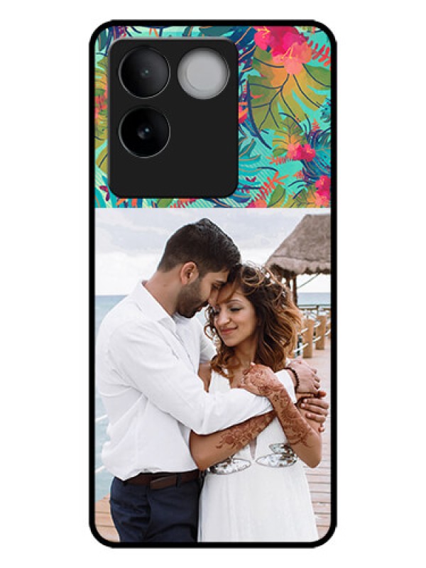 Custom iQOO Z7 Pro 5G Custom Metal Phone CaseWatercolor Floral Design