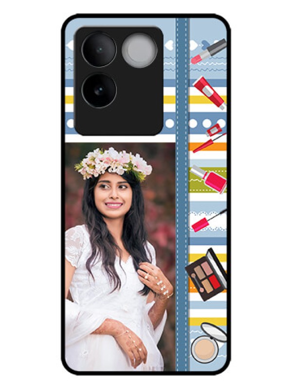 Custom iQOO Z7 Pro 5G Custom Metal Phone CaseMakeup Icons Design