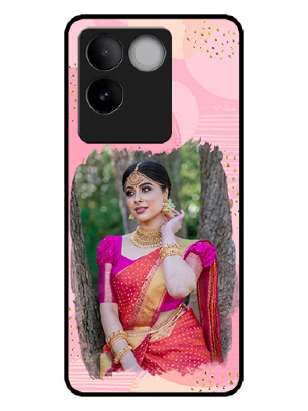 Custom iQOO Z7 Pro 5G Custom Metal Phone CaseGold Glitter Splash Design