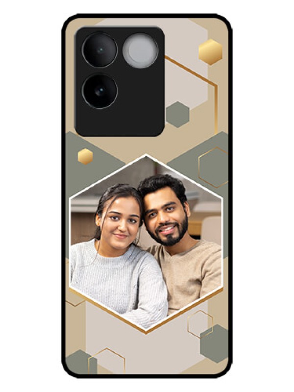 Custom iQOO Z7 Pro 5G Custom Metal Phone CaseStylish Hexagon Pattern Design