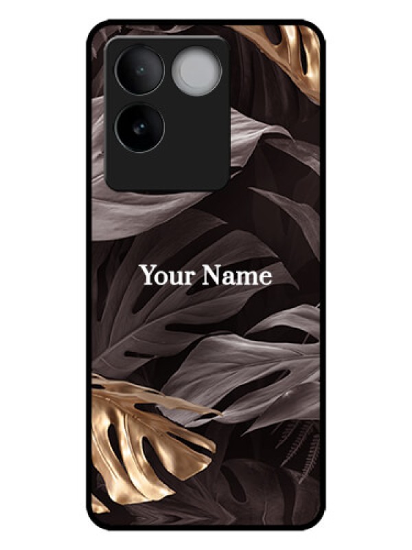Custom iQOO Z7 Pro 5G Custom Metal Phone CaseWild Leaves Digital Paint Design