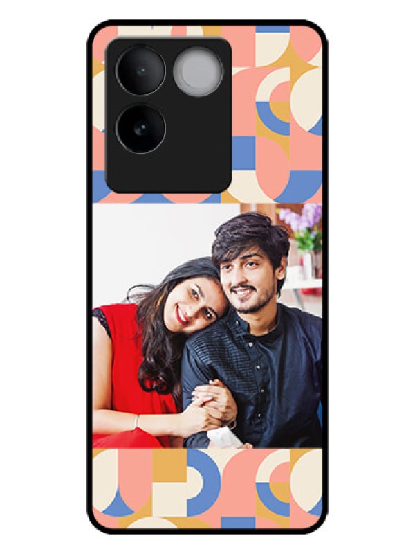 Custom iQOO Z7 Pro 5G Custom Metal Phone CaseSemi - Circle Maze Pattern Design