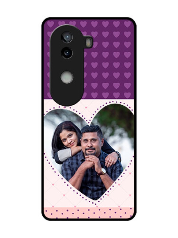 Custom iQOO Z9s 5G Custom Metal Phone Case - Violet Love Dots Design